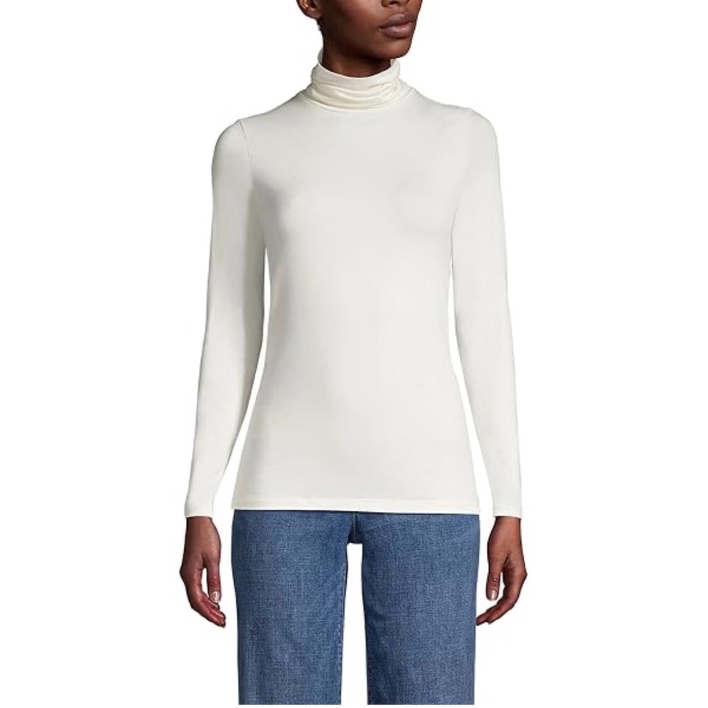Theory Off-White Turtleneck Top